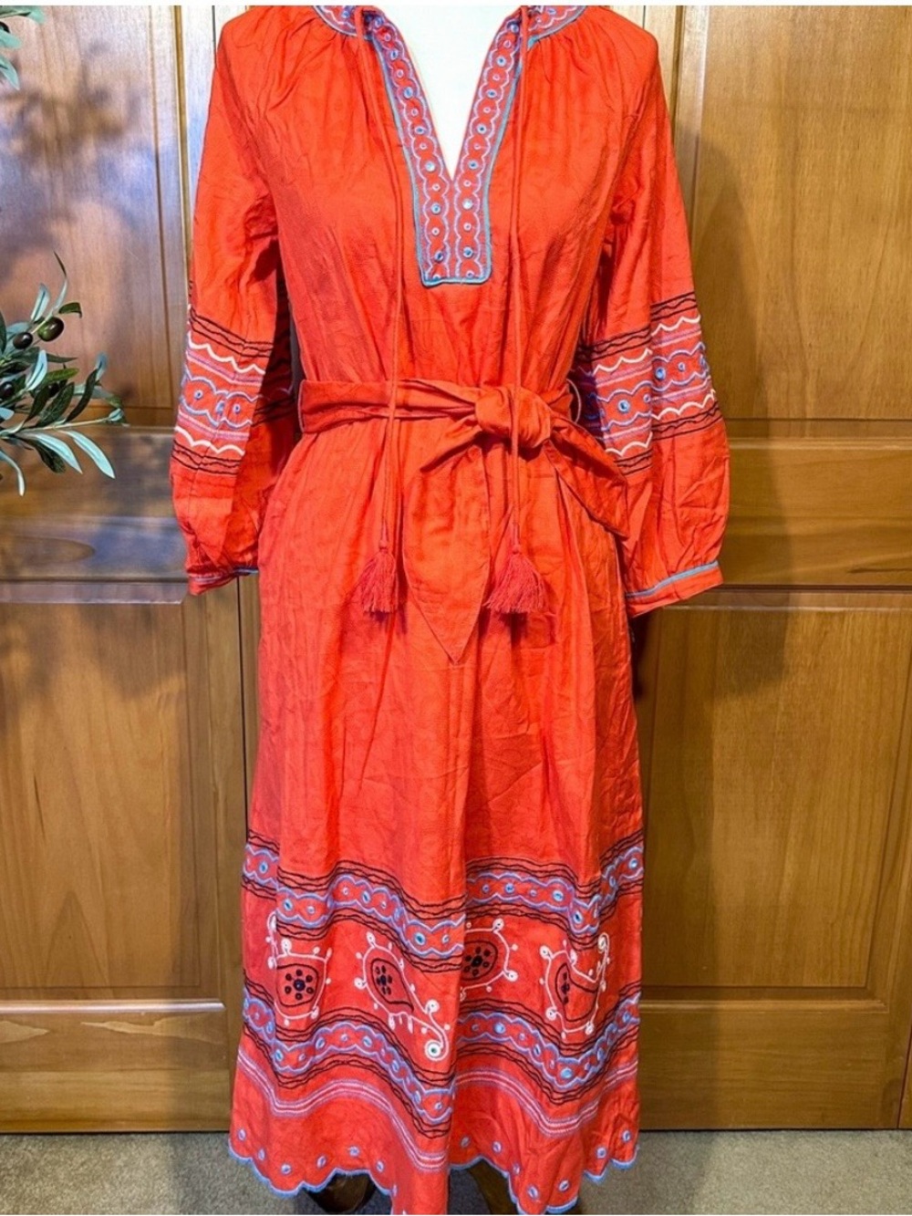 Anthropologie Scarlet Puff-Sleeved Maxi Dress NWOT Size Extra Small